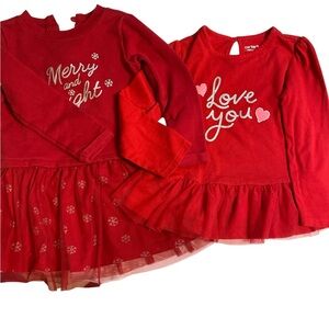Carter's Child of Mine Red long sleeve tops with ruffle winter 3T